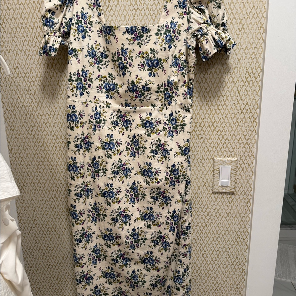 Hyacinth House Esther Floral Midi Dress with Puff Sleeves